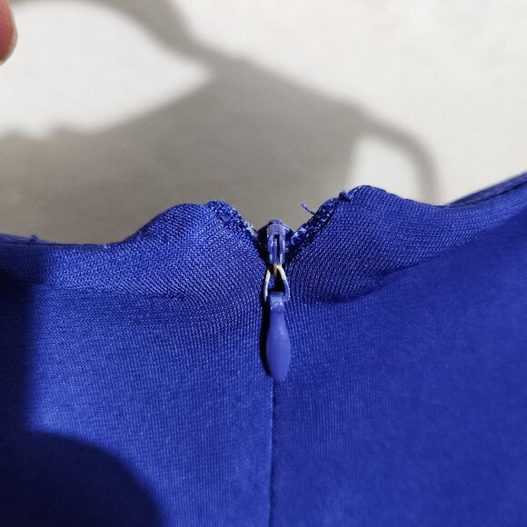 Suzi Chin For Maggy Dress Womens Size 6 Draped Royal Blue Sleeveless Formal - Picture 7 of 12